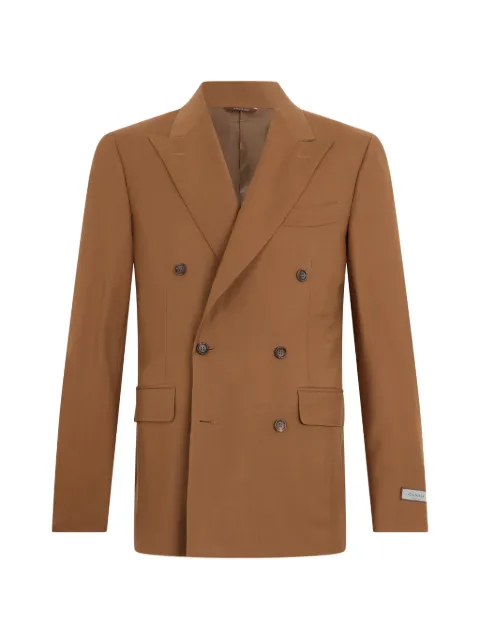 Canali double-breasted peak-lapel blazer Brown L15486AS10315