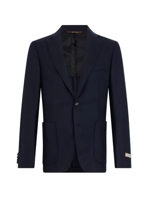 Canali twill-weave single-breasted blazer Blue L25285CU06189