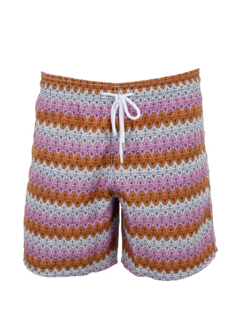 Vilebrequin x Mary Katrantzou geometric-print drawstring swim shorts Orange MOOZB117