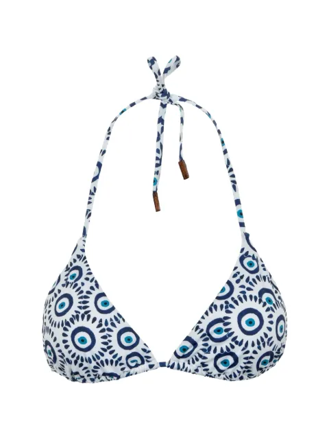 Vilebrequin eye-print side-tie swimsuit White FLRZH509