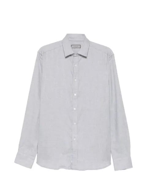 Canali herringbone-weave long-sleeve shirt Grey CSL7077GL03659