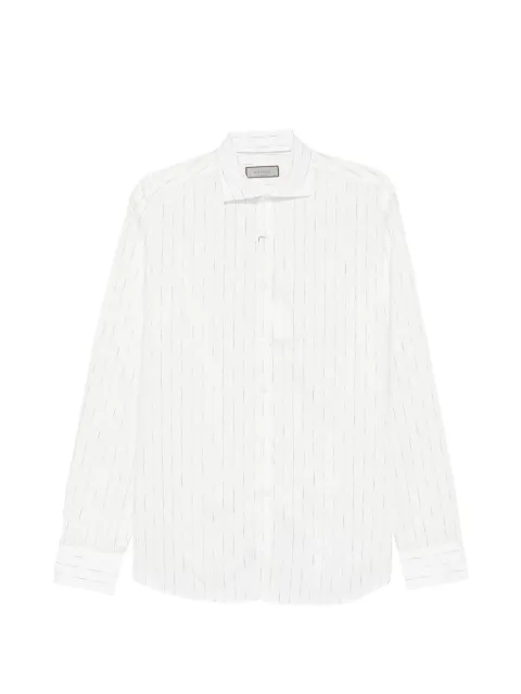 Canali pinstripe-pattern long-sleeve shirt White CSL7065GL03862