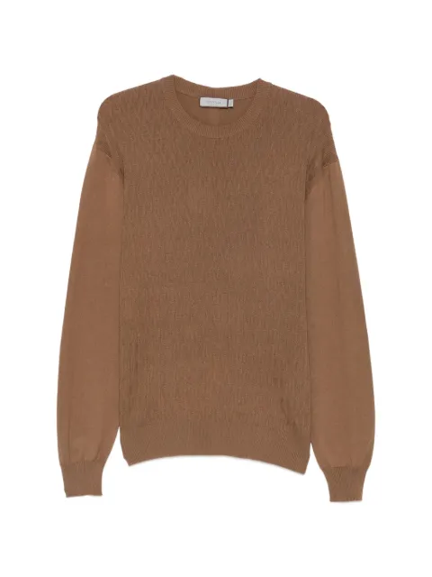 Canali textured-knit long-sleeve sweater Brown C0012MK02486