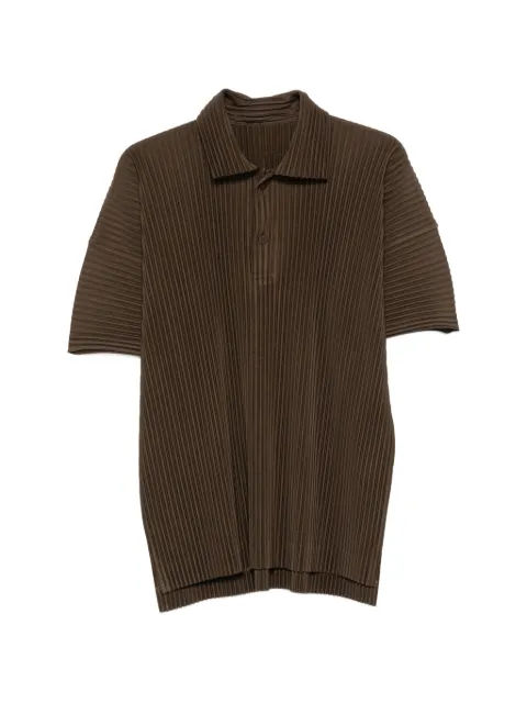 Homme Plissé Issey Miyake pleated short-sleeve polo shirt Green HP66JM061