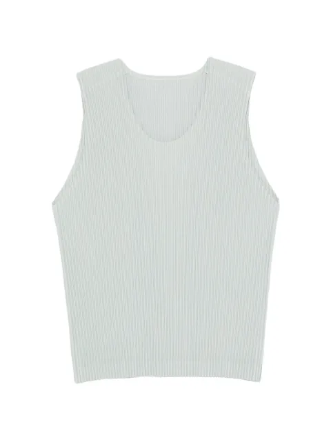 Homme Plissé Issey Miyake plissé-effect sleeveless vest Grey HP66JK062