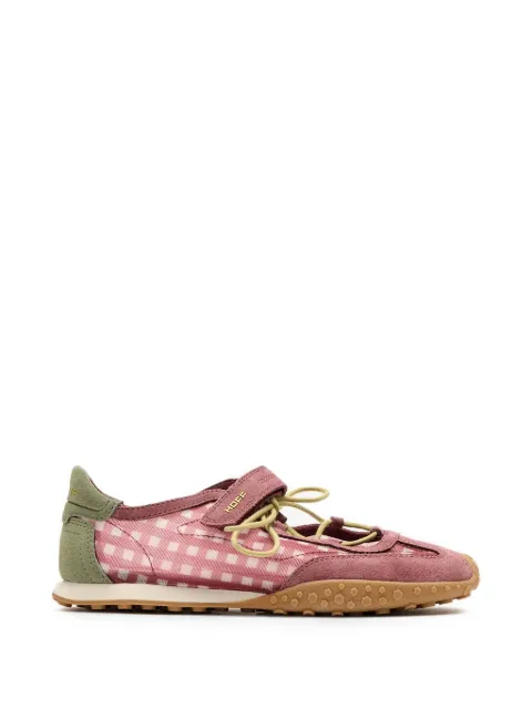 Hoff Bridge gingham-pattern touch-strap sneakerinas Pink 12661041