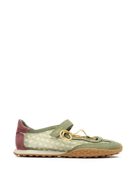 Hoff Bridge gingham-pattern touch-strap sneakerinas Green 12661044