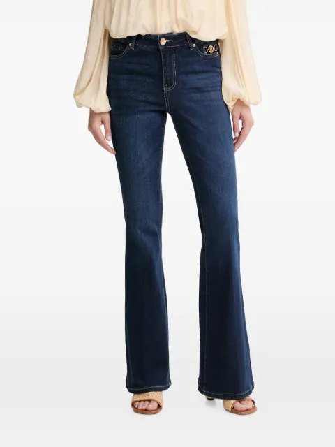 FRACOMINA logo-plaque flared jeans Blue FP25WVA012D46093