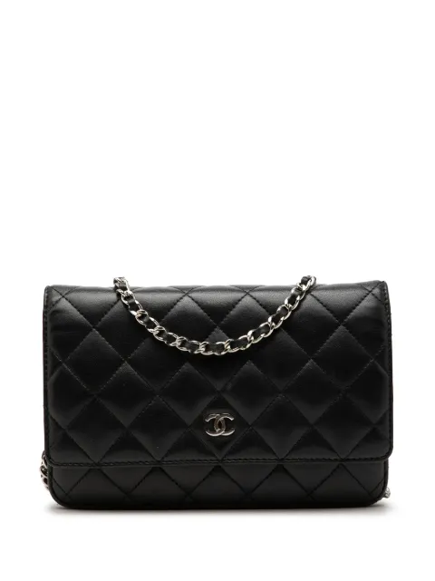 CHANEL Pre-Owned 2016-2017 CC Quilted Lambskin Wallet On Chain crossbody bag Black CS7NQVX4M2V2RIZX