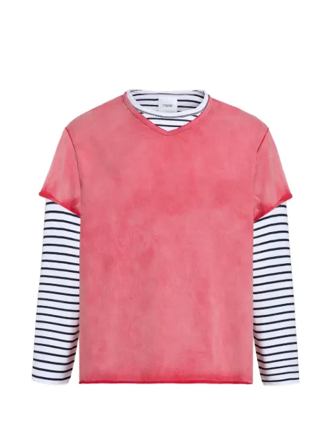 FOUND distressed sunfade-wash T-shirt Red FOPF26TT160126582
