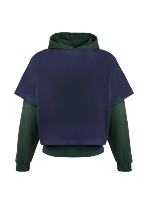 FOUND distressed layered hoodie Green FOPF26HO020126577