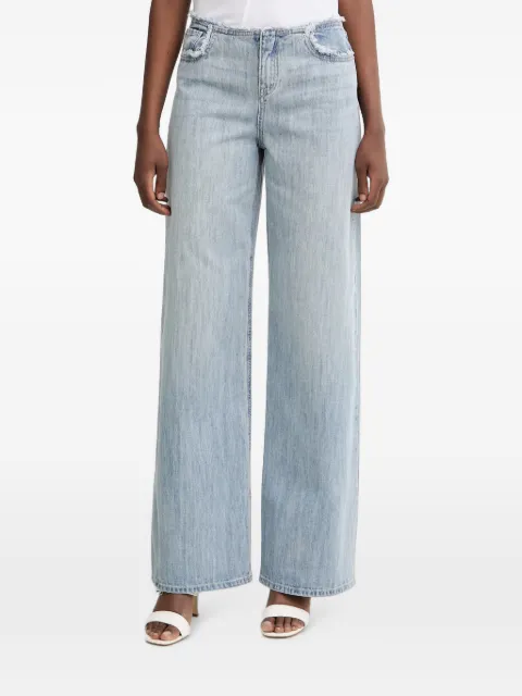 Armani Exchange frayed-edge wide-leg jeans Blue XW002274AF21348