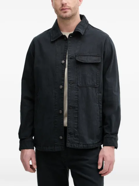 Armani Exchange logo-embroidered denim jacket Black XM002735AF2