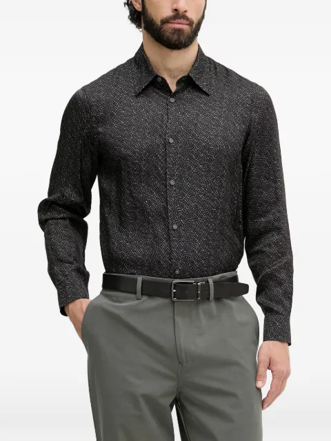 Armani Exchange logo-print long-sleeved shirt Black XM002280AF13235