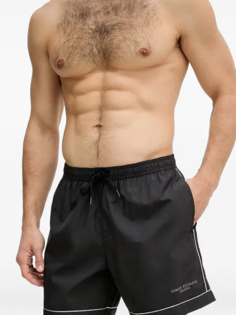 Armani Exchange logo-print piped swim shorts Black XM000832AF22590