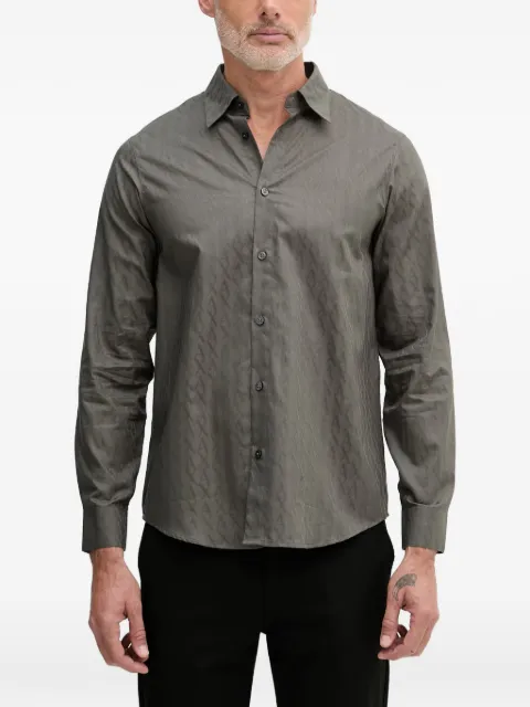 Armani Exchange monogram-print long-sleeve shirt Green XM001587AF16631