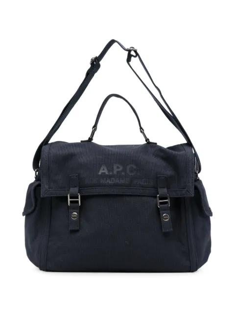 A.P.C. logo-print messenger bag Blue COHTEH61930IAK