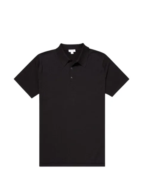 Sunspel short-sleeve cotton polo shirt Black MPOL8090BKAA