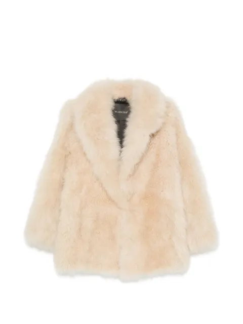 Blancha shearling notch-lapels coat Neutrals 260711007