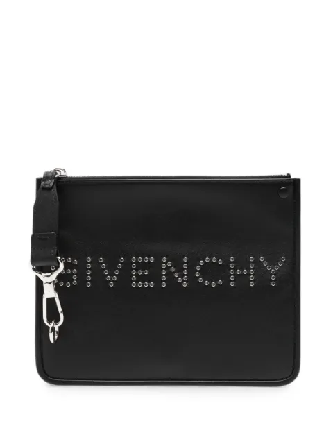 Givenchy stud-embellished logo-plaque clutch bag Black BK60GWK21Y001