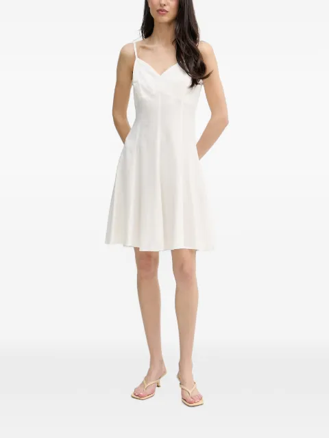 Gaudi V-neck flared mini dress White 611BD15027