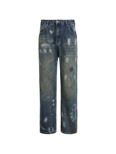 FOUND hand-painted five-pocket jeans Blue FOPF26DP026080092