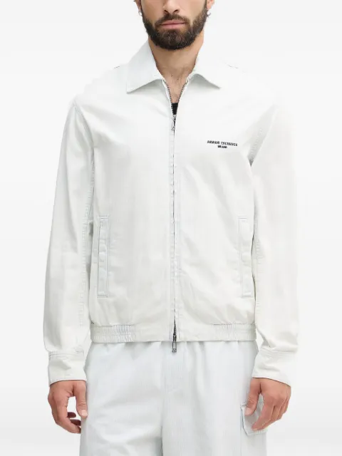 Armani Exchange logo-embroidered zip-up jacket White XM002123AF22401