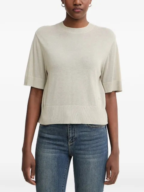 Armani Exchange open-back ribbed-trim top Neutrals XW001912AF21575