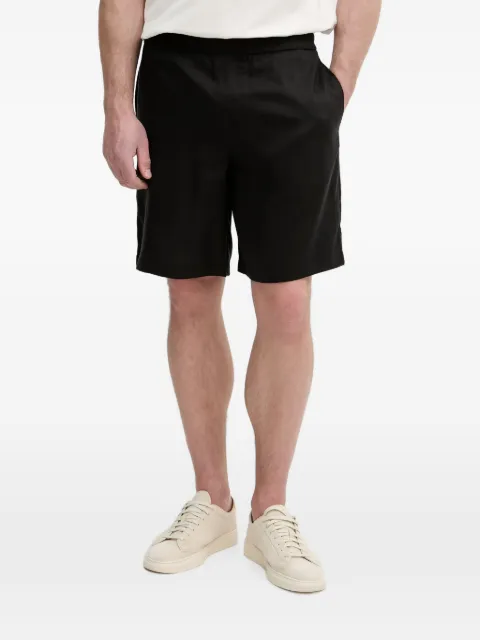 Armani Exchange logo-plaque elasticated-waist shorts Black XM002299AF22715