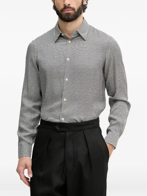 Armani Exchange logo-print long-sleeve shirt Grey XM002280AF13235
