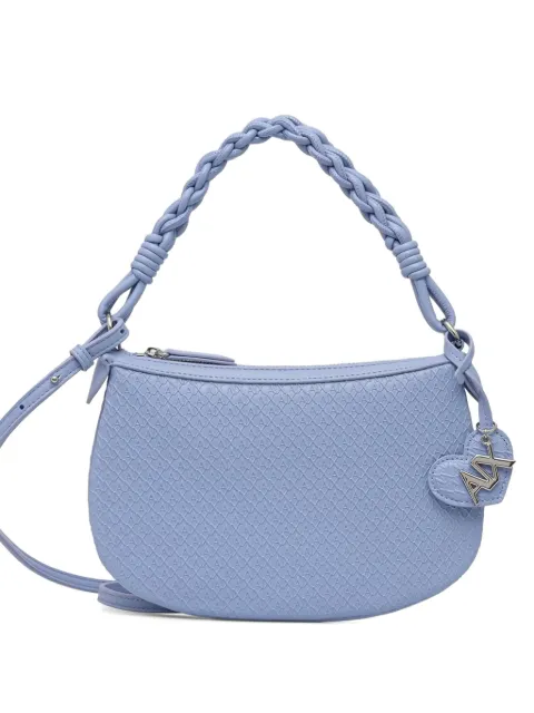 Armani Exchange mini monogram-embossed braided-handle shoulder bag Blue XW002228AF22632
