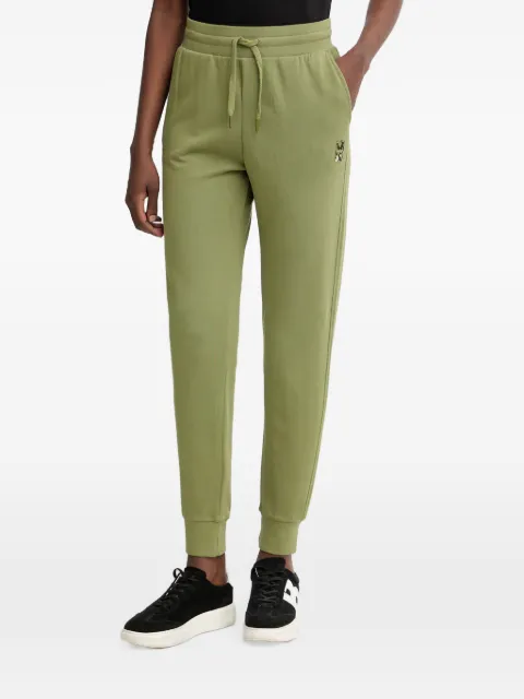 Armani Exchange logo-patch drawstring track pants Green XW001733AF18990