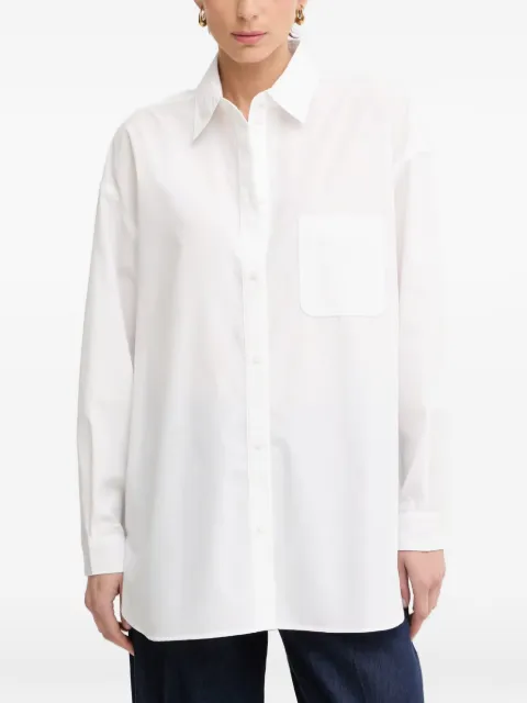 Armani Exchange oversized patch-pocket long-sleeve shirt White XW002034AF21535