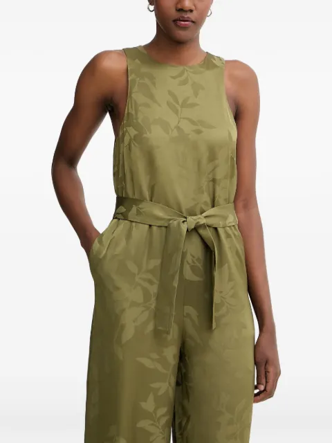 Armani Exchange leaf-jacquard belted jumpsuit Green XW002013AF21551
