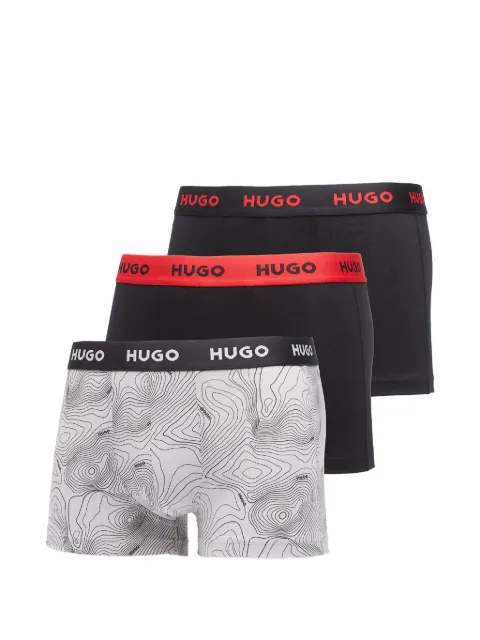HUGO logo-waistband pack of three trunks White 50532550063