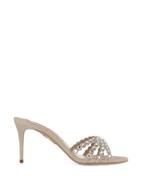 Aquazzura Tequila crystal-embellished sandals Neutrals TQLMIDM0SUESTNSTONE