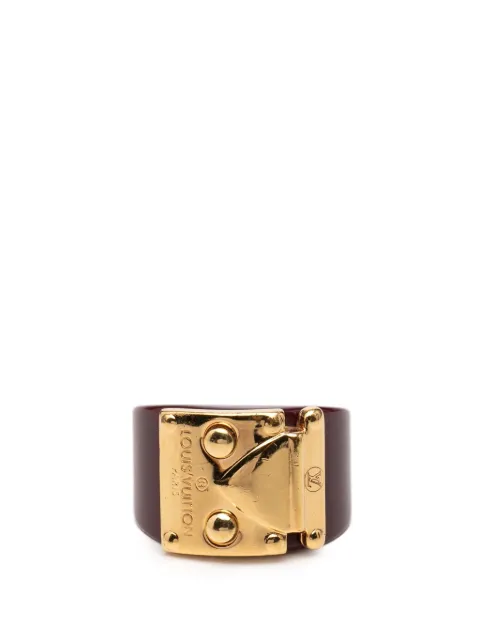 Louis Vuitton Pre-Owned 2011 Resin Gold Plated Lock Me Ring M costume ring Red CKYESIOWIJVRXR8X