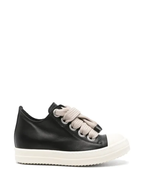 Rick Owens oversized-lace leather sneakers Black RP02F5883LCOW2
