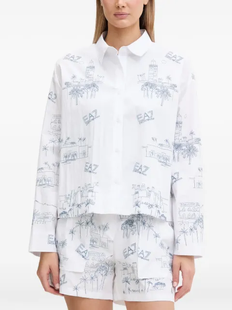 Ea7 Emporio Armani print-detail long-sleeve shirt White 7W001025AF21126