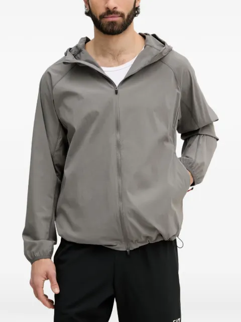 Ea7 Emporio Armani logo-patch hooded jacket Grey 7M001376AF21306