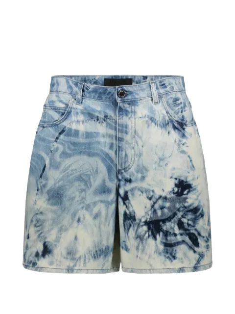 Alberta Ferretti marble-effect denim shorts Blue A03312978