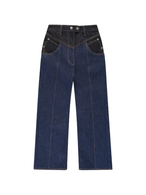 Ellery contrast-stitch panelled jeans Blue 30091356052