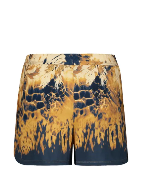 Alberta Ferretti abstract-print curved-hem shorts Brown A03012921