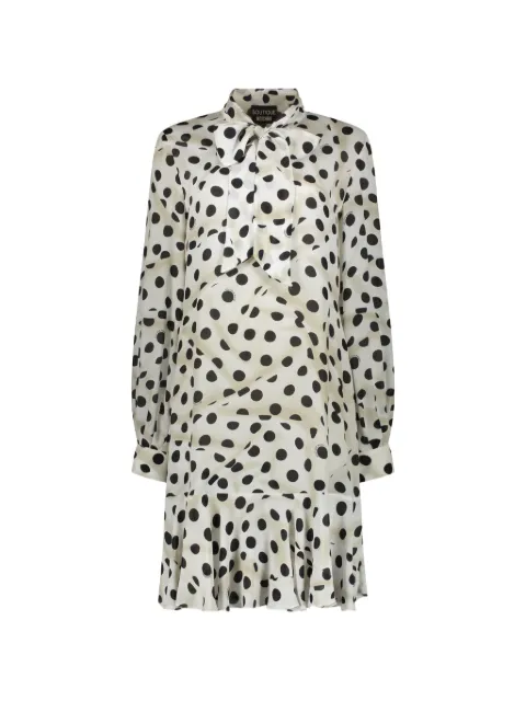 Boutique Moschino polka-dot ruffled mini dress Neutrals A04241158