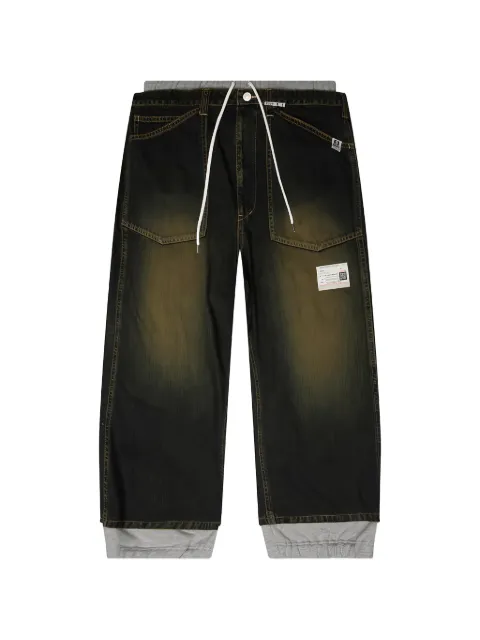 Maison MIHARA YASUHIRO layered-design loose-fit jeans Blue A16PT024IND