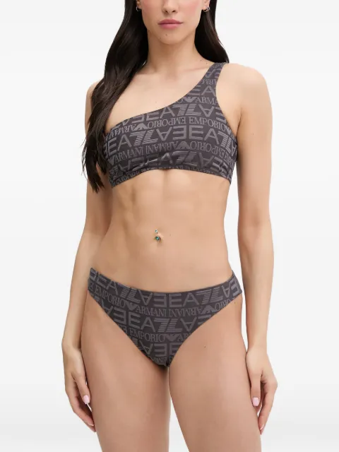Ea7 Emporio Armani logo-print one-shoulder bikini Grey 7W001066AF20662