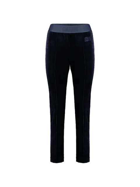 Alberta Ferretti logo-waistband velvet-effect track pants Blue A03222823