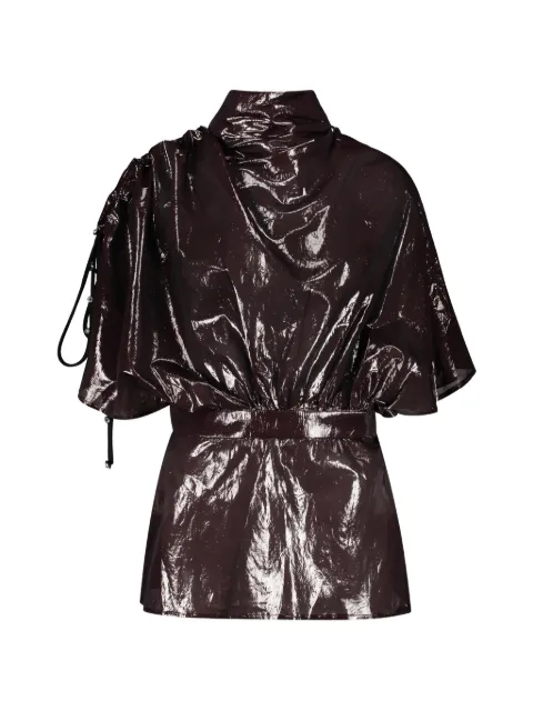 Ellery high-neck metallic-effect blouse Brown 9FT357LM