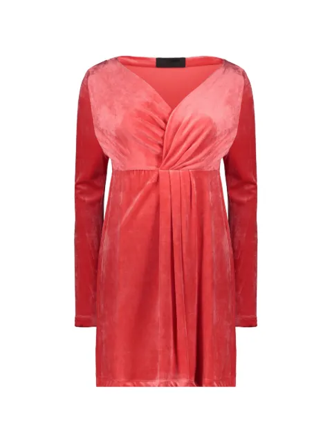 Alberta Ferretti velvet draped mini dress Red A04012823