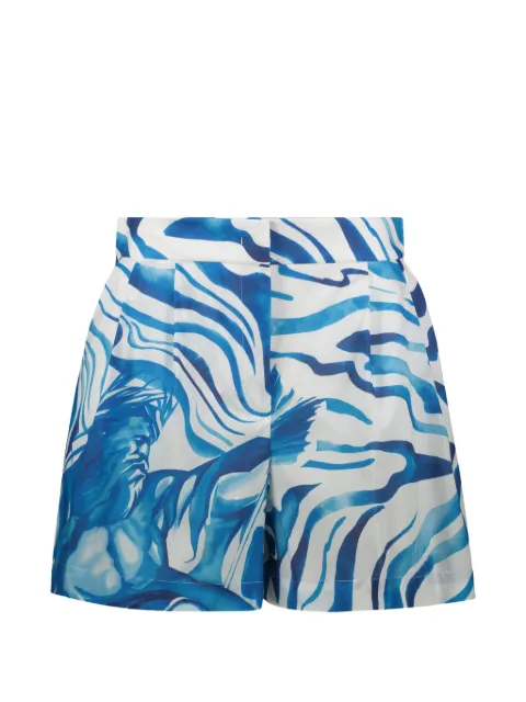 Alberta Ferretti artistic-print lose-fit shorts Blue A03022920